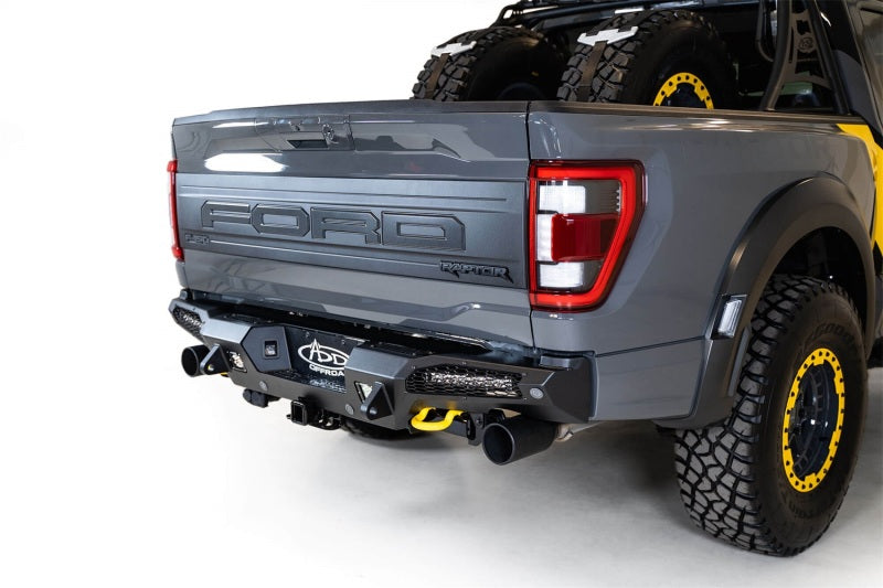 Addictive Desert Designs 21-22 Ford Raptor HoneyBadger Rear Bumper R210151430103 R210151430103 Photo - Mounted