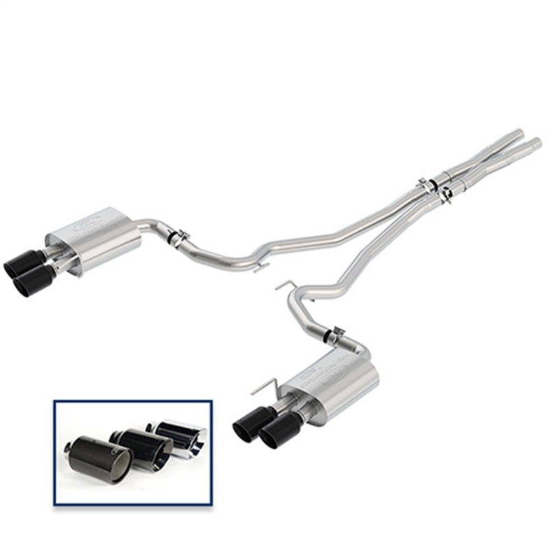 Ford Racing 2018+ Mustang GT 5.0L Cat-Back Extreme Exhaust System w/ Quad Black Chrome Tips M-5200-M8EBA M-5200-M8EBA Photo - Unmounted