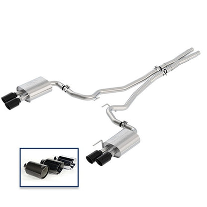 Ford Racing 2018+ Mustang GT 5.0L Cat-Back Extreme Exhaust System w/ Quad Black Chrome Tips M-5200-M8EBA M-5200-M8EBA Photo - Unmounted