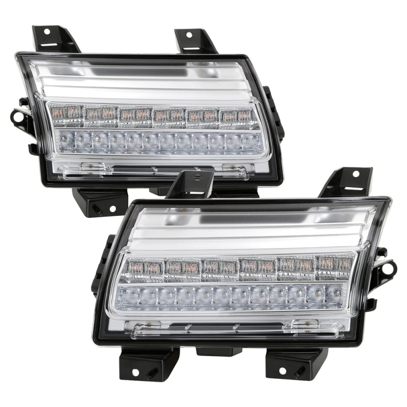 Spyder Jeep Wrangler 2018-2019 (Halogen Model Only) LED Front Bumper Lights - Seq. Signal - Chrome 5086778 5086778 Photo - Primary