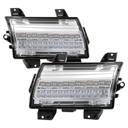 Spyder Jeep Wrangler 2018-2019 (Halogen Model Only) LED Front Bumper Lights - Seq. Signal - Chrome 5086778 5086778 Photo - Primary