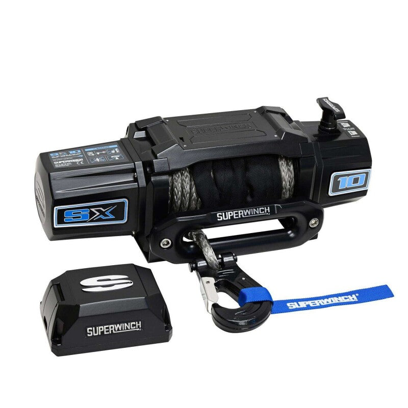 Superwinch 10000 LBS 12V DC 3/8in x 80ft Synthetic Rope SX10SR Winch - Semi Gloss Black 1710204 1710204 User 1