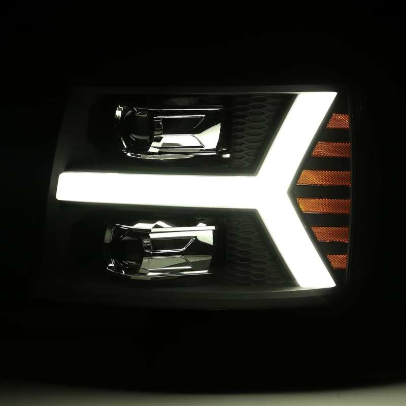 AlphaRex 07-13 Chevy 1500HD PRO-Series Proj Headlight Plank Style Gloss Blk w/Activ Light/Seq Signal 880206 880206 User 2