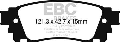 EBC 2017+ Toyota C-HR 2.0L Redstuff Rear Brake Pads DP32262C DP32262C Photo - Primary
