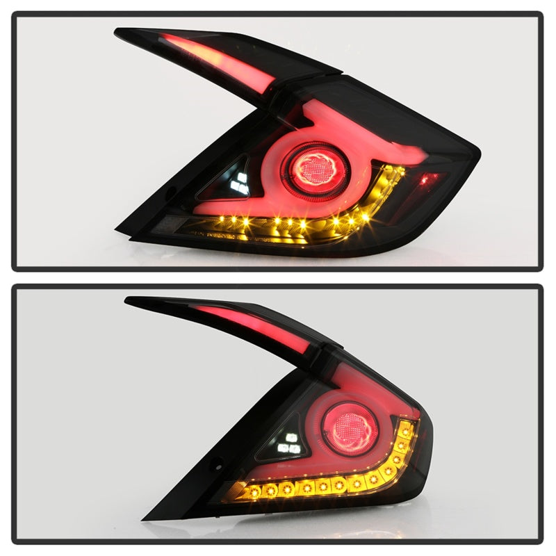 Spyder 16-18 Honda Civic 4 Door Light Bar LED Tail Lights - Black Smoke (ALT-YD-HC164D-LB-BSM) 5086440 5086440 Photo - Unmounted