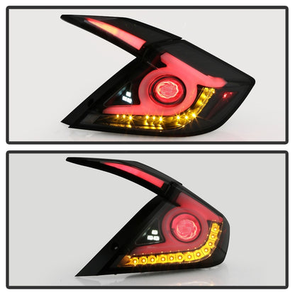 Spyder 16-18 Honda Civic 4 Door Light Bar LED Tail Lights - Black Smoke (ALT-YD-HC164D-LB-BSM) 5086440 5086440 Photo - Unmounted