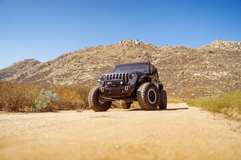 DV8 Offroad 07-23 Jeep Wrangler/Gladiator JT/JK/JL FS-25 Stubby Front Bumper w/Plated Bull Bar FBJL-06 FBJL-06 Photo - Unmounted