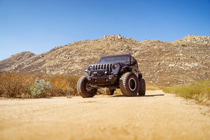 DV8 Offroad 07-23 Jeep Wrangler/Gladiator JT/JK/JL FS-25 Stubby Front Bumper w/Plated Bull Bar FBJL-06 FBJL-06 Photo - Unmounted