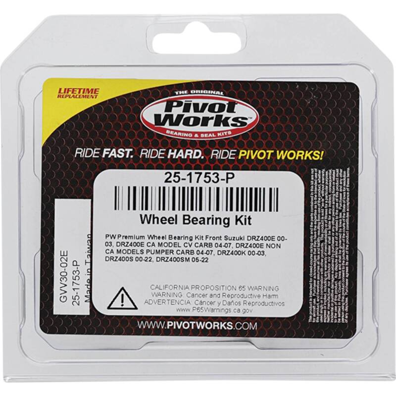 Pivot Works Suzuki Wheel Bearing Kit Premium Bearings 25-1753-P 25-1753-P Photo - Primary