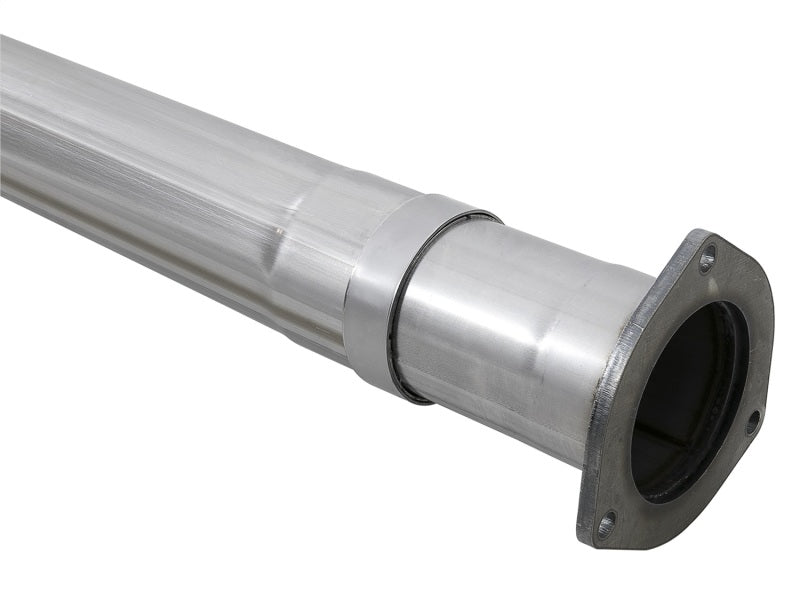 aFe Rebel XD 4in Stainless Steel Down-Pipe Back Exhaust System w/ Dual Pol 49-43102-P Photo - Unmounted