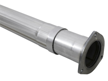 aFe Rebel XD 4in Stainless Steel Down-Pipe Back Exhaust System w/ Dual Pol 49-43102-P Photo - Unmounted