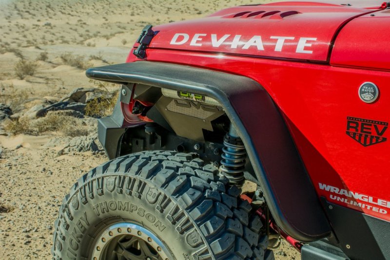 DV8 Offroad 07-18 Jeep Wrangler JK Front & Rear Flat Tube Fenders FENDB-02 FENDB-02 Photo - Mounted