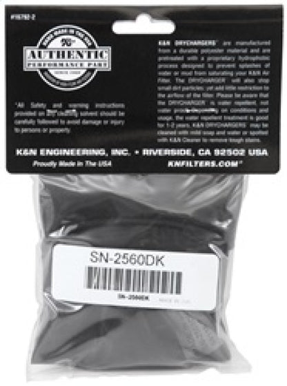 K&N Engineering Drycharger Air Filter Warp Black KNESN-2560DK SN-2560DK Photo - in package