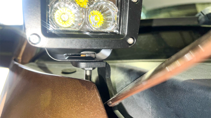 Fishbone Offroad 04-14 Ford F150 / 10-14 Raptor Hood Light Bracket - Black FB21398 FB21398 Photo - lifestyle view