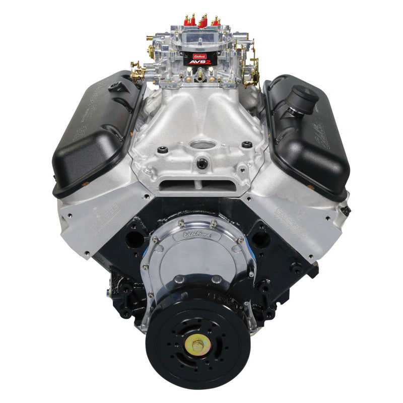 Edelbrock Crate Engine Edelbrock/Pat Musi 555 RPM XT BBC 675 HP Stock Exhaust Port Location 49550 49550 Photo - out of package