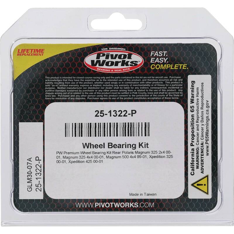 Pivot Works Polaris Wheel Bearing Kit Premium Bearings 25-1322-P 25-1322-P Photo - Primary