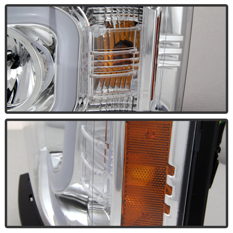 Spyder Chevy Silverado 1500 14-16 Projector Headlights Light Bar DRL Chrm PRO-YD-CS14-LBDRL-C 5079480 5079480 User 1