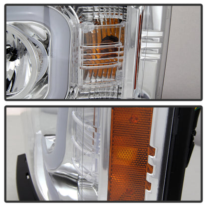 Spyder Chevy Silverado 1500 14-16 Projector Headlights Light Bar DRL Chrm PRO-YD-CS14-LBDRL-C 5079480 5079480 User 1