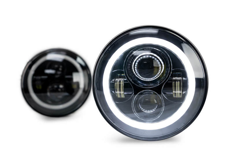 DV8 Offroad 07-18 Jeep Wrangler JK LED Projector Headlights w/ Angel Eyes HL7JK-02 HL7JK-02 Photo - Unmounted