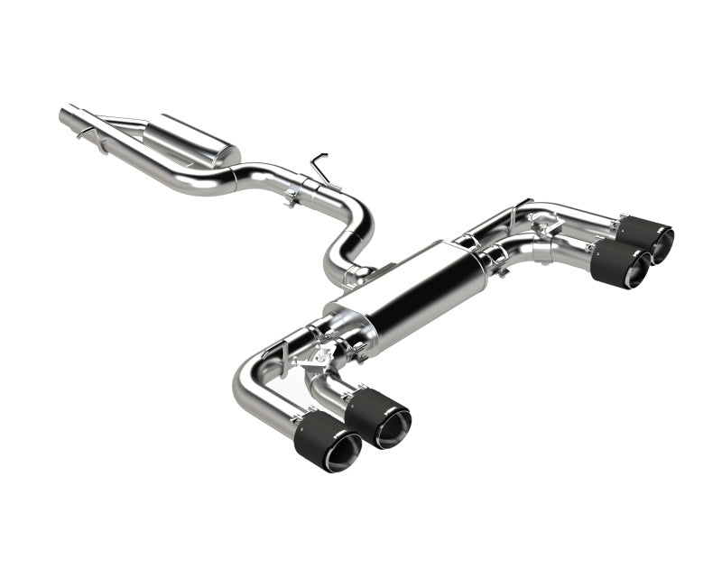 MBRP 2022 Volkswagon Golf R MK8 T304 Stainless Steel 3in Cat-Back, Quad Rear Exit- Carbon Fiber Tips S46133CF S46133CF Photo - Primary