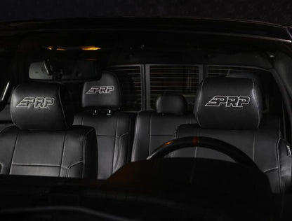PRP Seats PRP 12-14 Ford Raptor Front Seat Covers (Pair) - Black w Silver Stitch B068-06 B068-06 Photo - Close Up