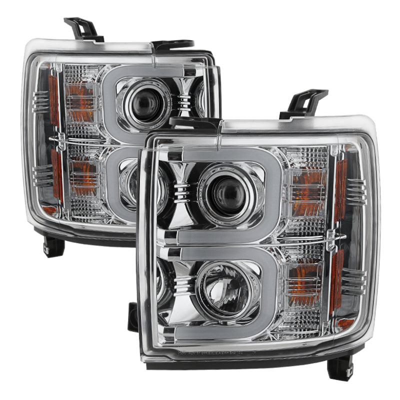 Spyder Chevy Silverado 2014-16 2500 HD Projector Headlights Light Bar DRL Chrm PRO-YD-CSHD14-LBDRL-C 5081049 5081049 Photo - Primary