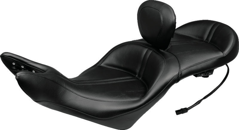 Mustang Motorcycle Mustang 08-17 Victory Vision Standard Touring 1PC Seat w/Driver Backrest - Black 79723 79723 User 1