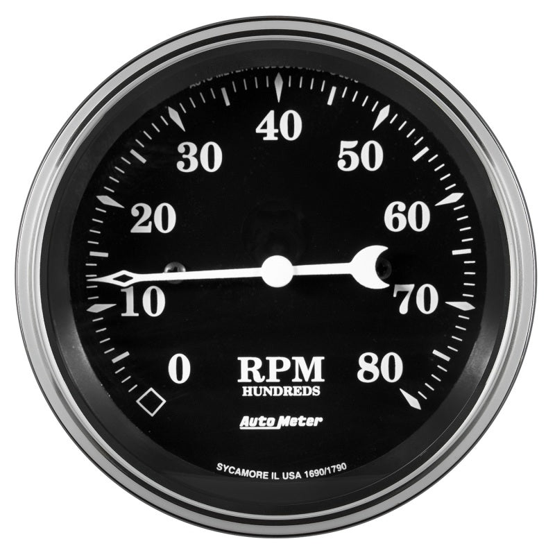 Autometer Gauge, Tachometer, 3 3/8", 8k Rpm, In-Dash, Old Tyme Black 1790 Photo - Primary