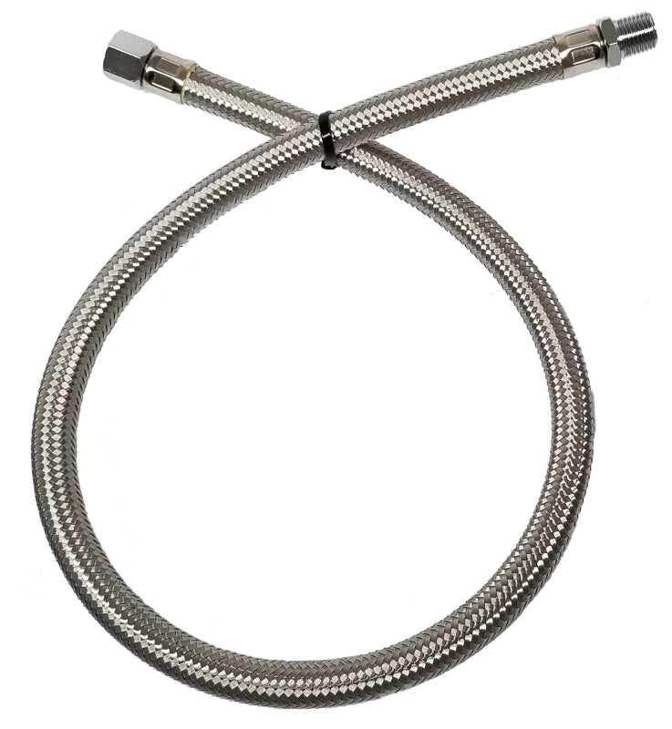 Kleinn Air Horns Kleinn 28In Stainless Steel Braided Leader Hose Extension - 1/4In F NPT Inlet/ 1/4In M NPT Outlet 30203 30203 Photo - Primary
