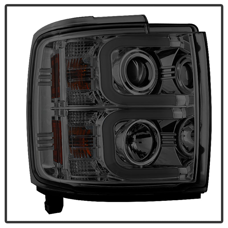 Spyder Chevy Silverado 14-16 2500 HD Projector Headlights Light Bar DRL Smke PRO-YD-CSHD14-LBDRL-SM 5081056 5081056 User 1