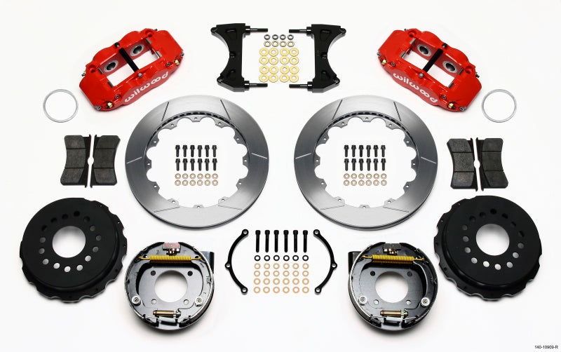 Wilwood Narrow Superlite 4R Rear P-Brk Kit 12.88in Red Chevy 12 Bolt-Spec 3.15in Brng Front mt 140-10909-R 140-10909-R Photo - Primary