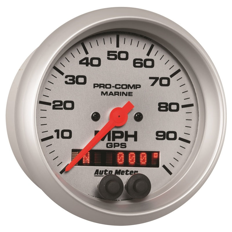 Autometer 3-3/8" GPS Speedometer, 0-100 Mph Marine Silver 200636-33 User 3
