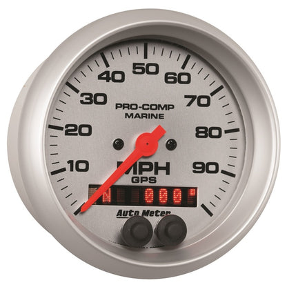 Autometer 3-3/8" GPS Speedometer, 0-100 Mph Marine Silver 200636-33 User 3