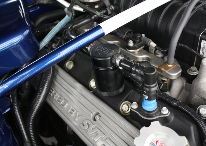 J&L 07-14 Ford Mustang GT500 Passenger Side Oil Separator 3.0 - Black Anodized 3012P-B 3012P-B Photo - Primary