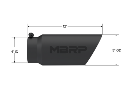 MBRP Tip 5in O.D. Dual Wall A ngled  4in inlet MBRT5053BLK T5053BLK Photo - Close Up