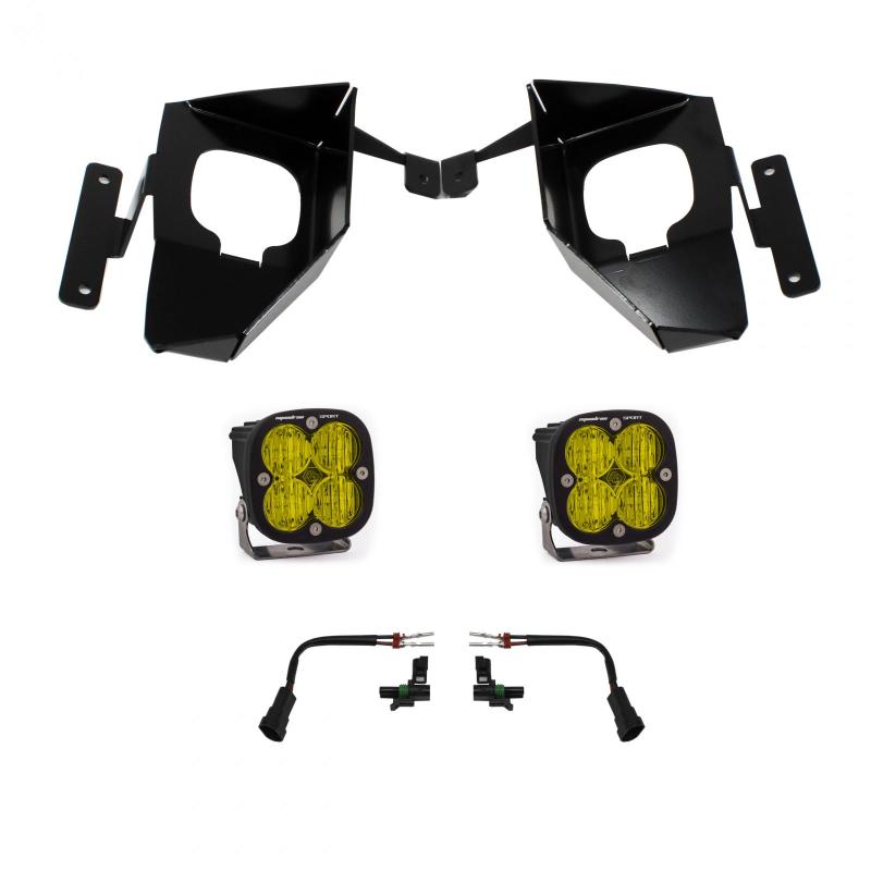 Baja Designs 16-18 Silverado Squadron Sport Fog Pocket Kit W/C - Amber 447537 447537 Photo - Primary