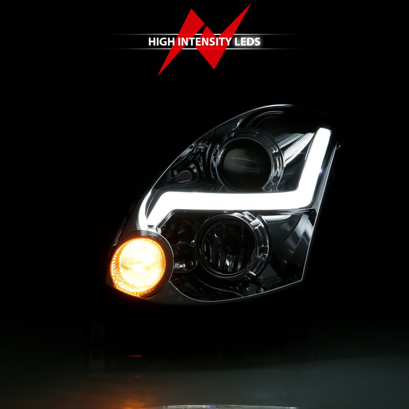 ANZO 2003-2007 Infiniti G35 Projector Headlight Plank Style Black (HID Compatible, No HID Kit ) 121557 121557 Photo - Unmounted