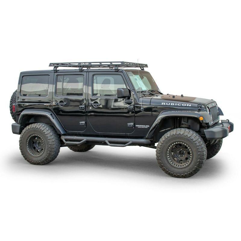 DV8 Offroad 07-18 Jeep Wrangler JK 4 DR / JL 2 DR & JT / 18+ Gladiator Roof Rack RRJL-02 RRJL-02 Photo - Mounted