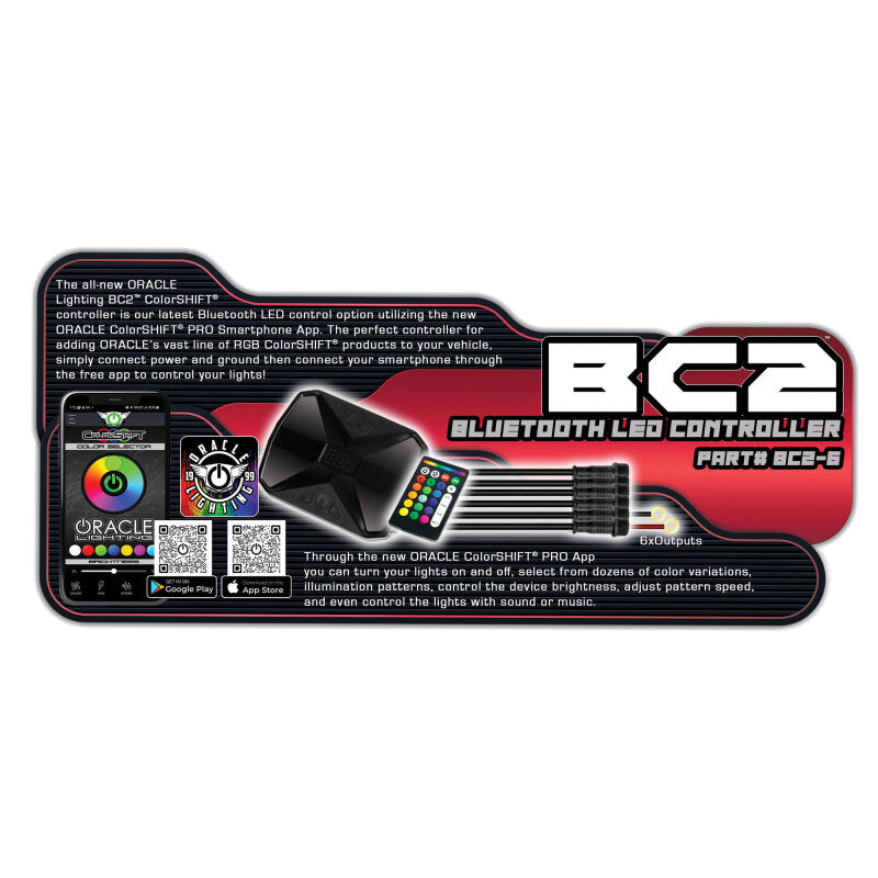 ORACLE Lighting BC2 Bluetooth ColorShift RGB LED Controller - 6 Output BC2-6 BC2-6 Features and Benefits