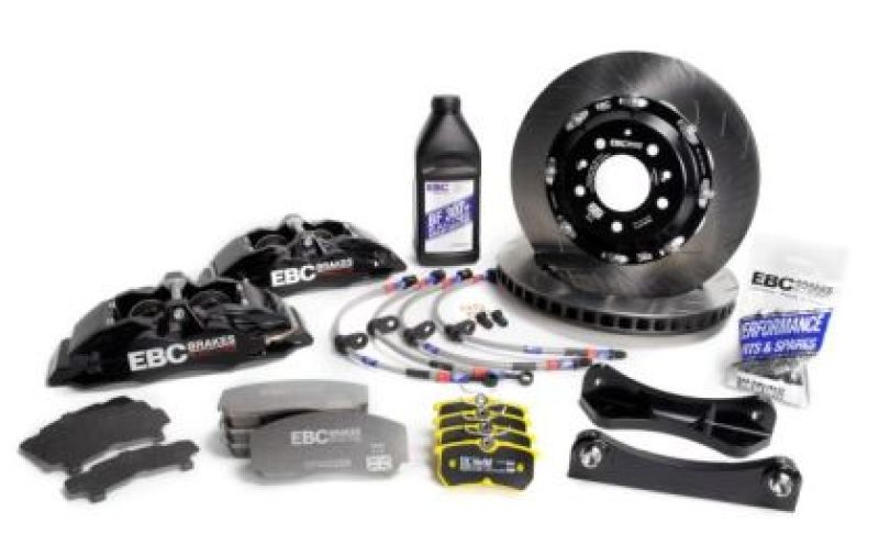 EBC Racing 12-19 BMW 3-Series (F30/F31/F34) Black Apollo-4 Calipers 330mm Rotors Front Big Brake Kit BBK022BLK-1