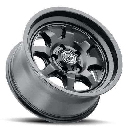 ICON Nuevo 17 X 8.5 6 X 5.5 0mm Offset 4.75in BS Satin Black 8117858347SB 8117858347SB Photo - Unmounted