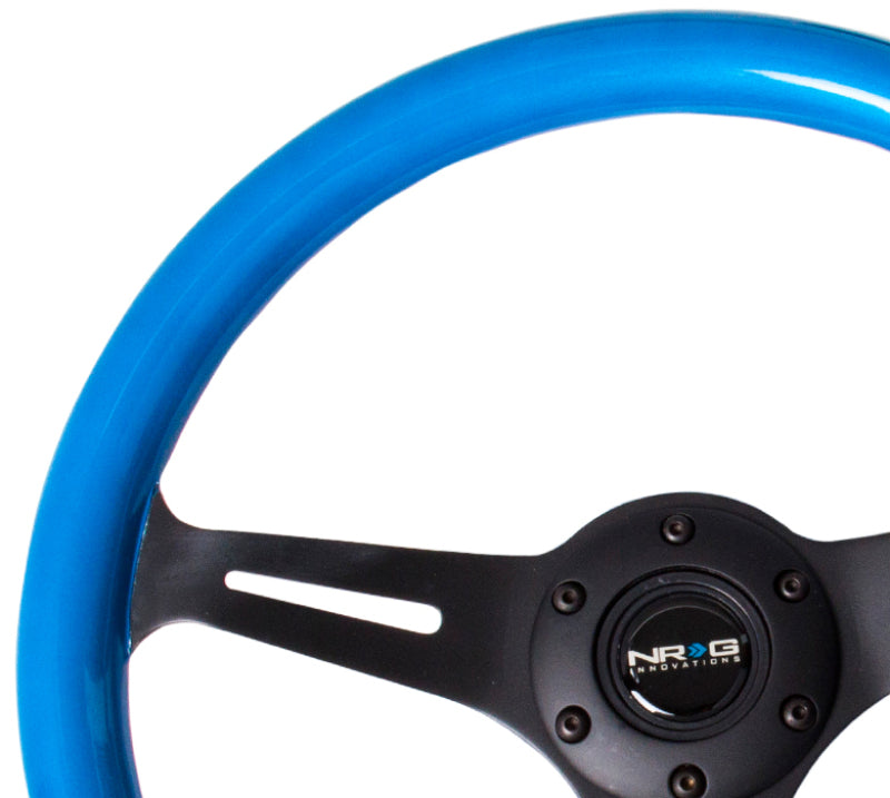 NRG ST-015 Black & Blue Painted Wood Steering Wheel ST-015BK-BL Photo - Primary