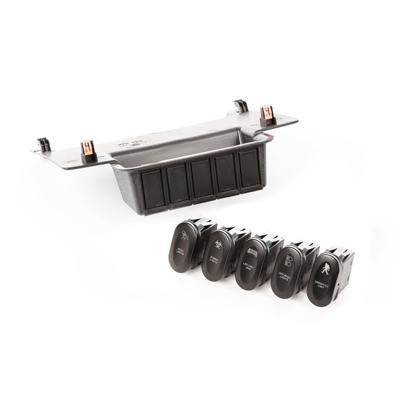 Rugged Ridge Switch Panel Kit; Lower, 5 Etched Switches; 11-18 Jeep Wrangler JK 17235.73 Photo - Primary