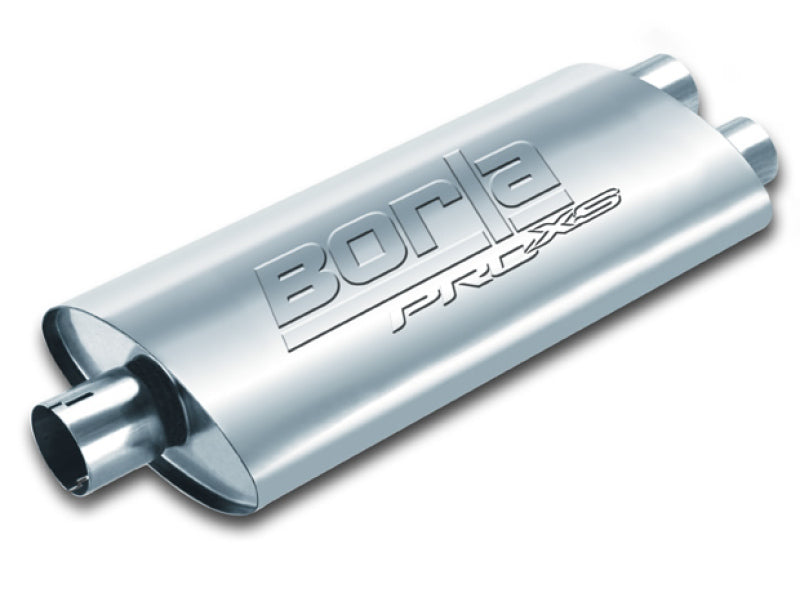 Borla Universal Center/Dual Oval 2.5in In/Dual 2.5in Out 19in x 4in x 9.5in Notched PRO-XS Muffler 400485 400485 Photo - Primary