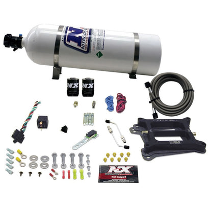 Nitrous Express 4150 4-BBL/Gasoline Nitrous Kit (100-500HP) w/15lb Bottle 50040-15 50040-15 Photo - Primary