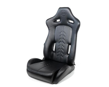 NRG "The Arrow"  Sports Vinyl Seat Black w/ Black Stitch plus Pressed RSC-810BK L/R User 1