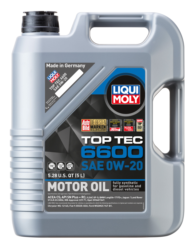 LIQUI MOLY 5L Top Tec 6600 Motor Oil SAE 0W20 22046 22046 Photo - Primary