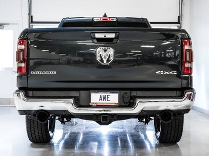 AWE Tuning 19-21 RAM 1500 5.7L (w/Cutouts) 0FG Dual Rear Exit Cat-Back Exhaust - Diamond Black Tips 3015-33006 3015-33006 Photo - Mounted
