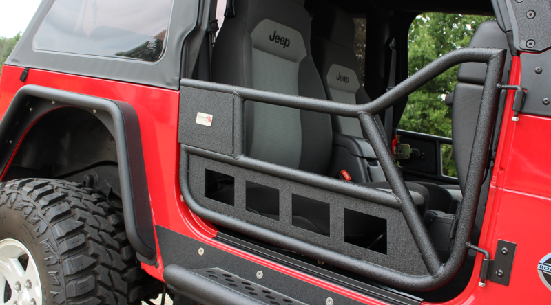 Fishbone Offroad 97-06 Jeep Wrangler TJ Front Tube Doors - Black Textured Powdercoat Steel FB24077 FB24077 Photo - lifestyle view