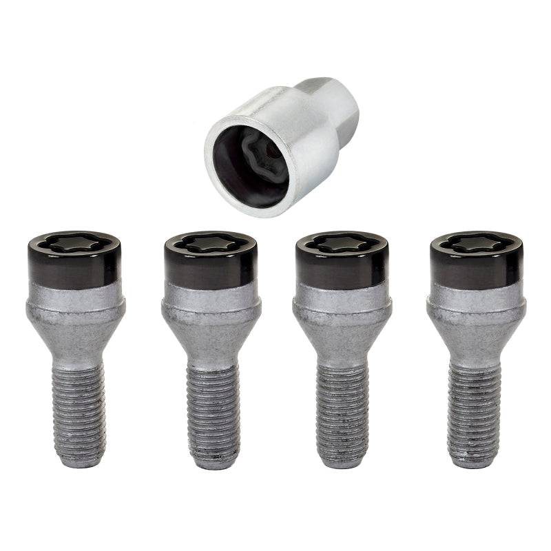 McGard Wheel Lock Bolt Set - 4pk. (Cone Seat) M12X1.5 / 17mm Hex / 25.5mm Shank Length - Black 27178 27178 Photo - Primary